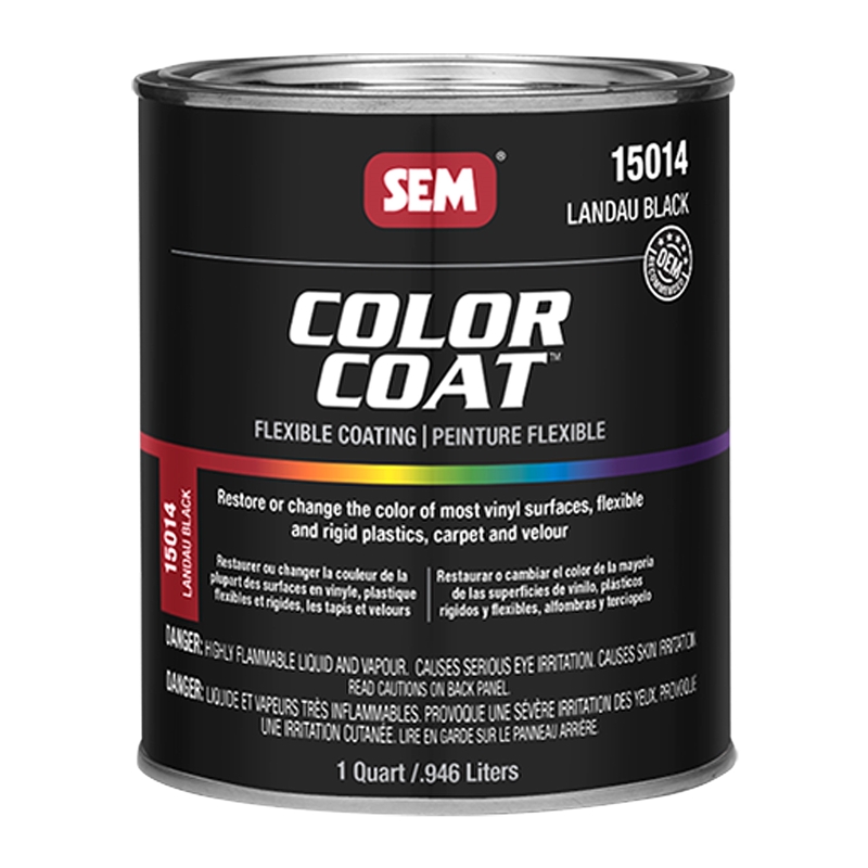 SEM Products 15014 Color Coat Flexible Coating, Landau Black, 1 Quart